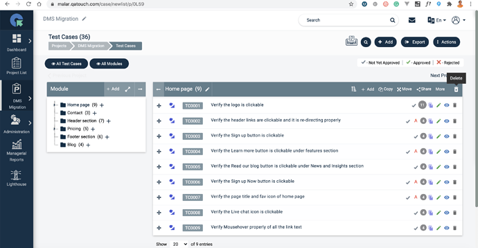Module%20-%20Delete%20from%20the%20Test%20cases%20List